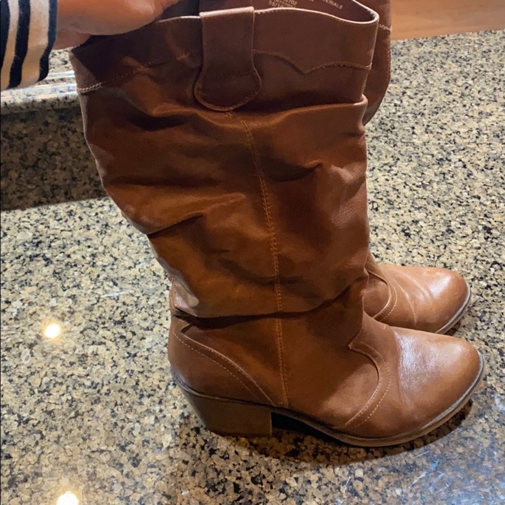 Brown cowboy boots